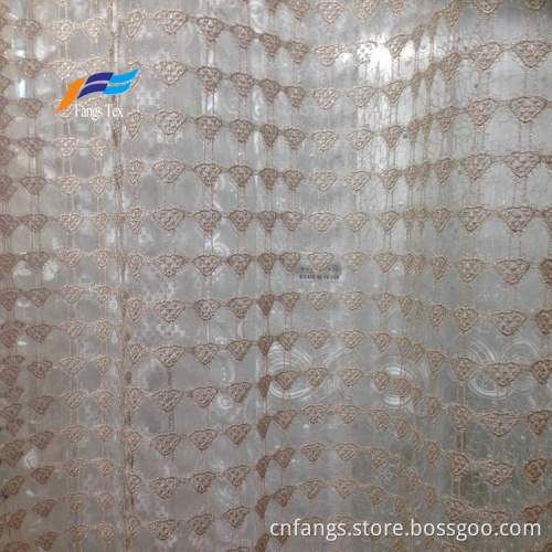 Fancy Embroideted Sheer Voile Window Curtain Fabric